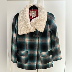 Billabong Plaid Coat. Detachable collar. Women’s size Small